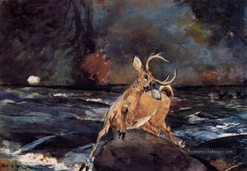 Un bon coup Adirondacks Winslow Homer aquarelle Peinture à l'huile